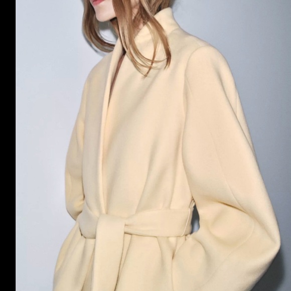 LAST CHANCE 🆕 2026 ZARA WOMEN OVERSIZED WOOL BLEND VANILLA Elegant Cream Coat - Picture 4 of 6